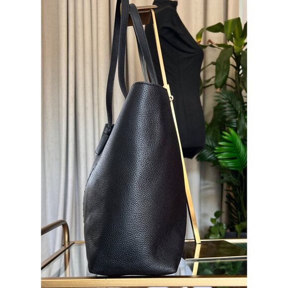 AUTHENTIC TORY BURCH BLACK LEATHER MCGRAW SHOULDER BAG - Picture 3 of 10